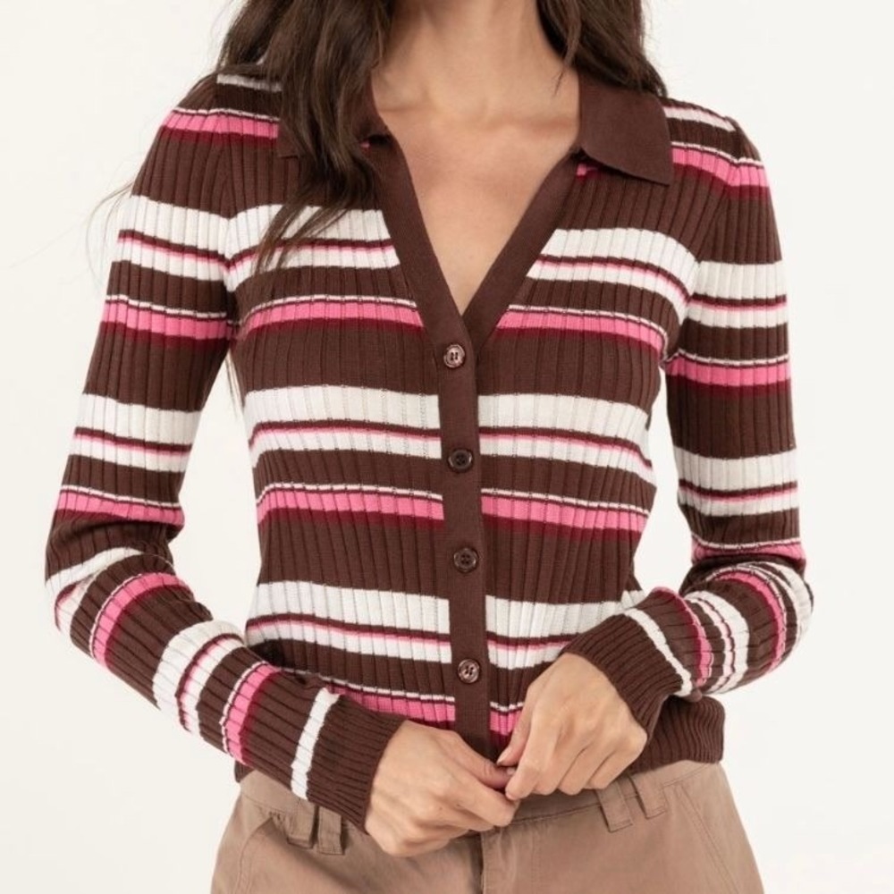 RSQ Womens Button Front Johnny Collar NWT Medium